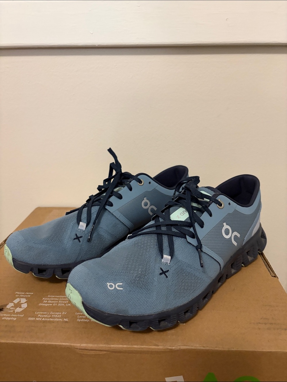 On Cloud X Sneakers in Steel Blue with Navy